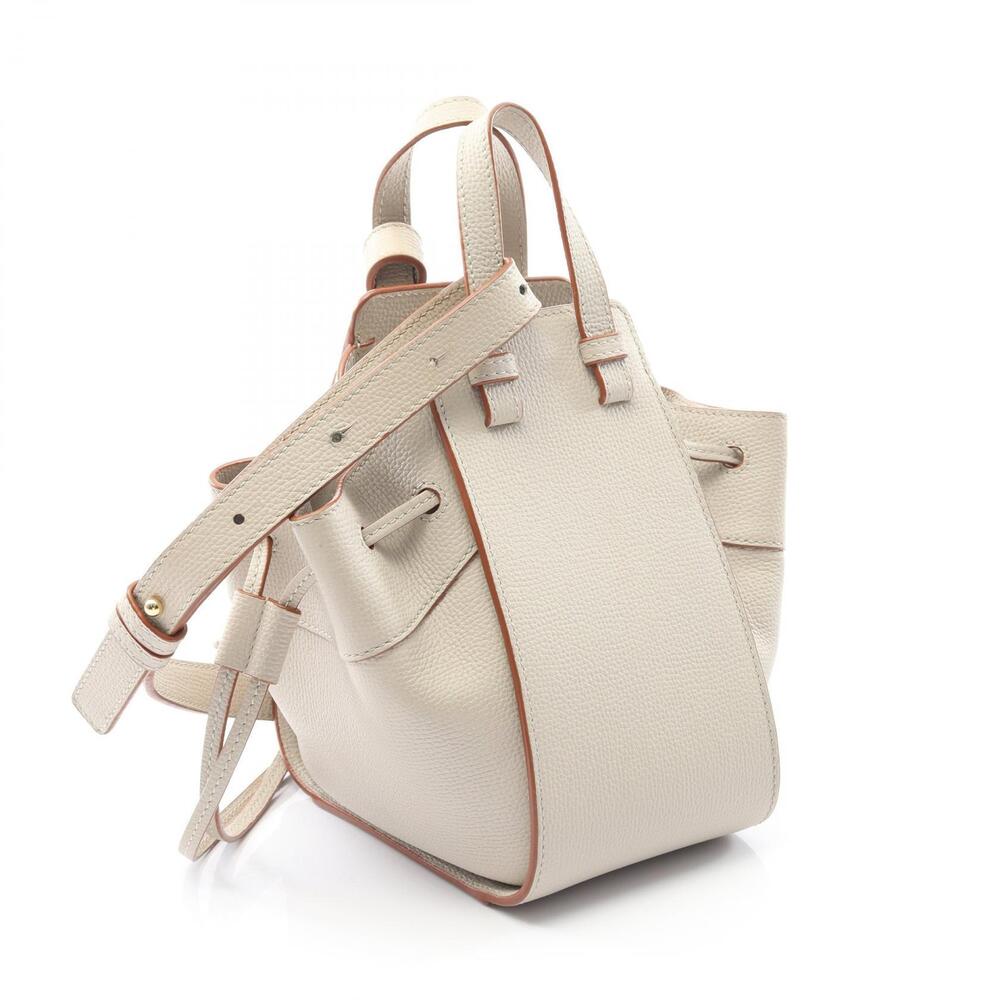 Loewe Calfskin Drawstring Hammock Cowhide Bag Leather Beige Handbag Tan